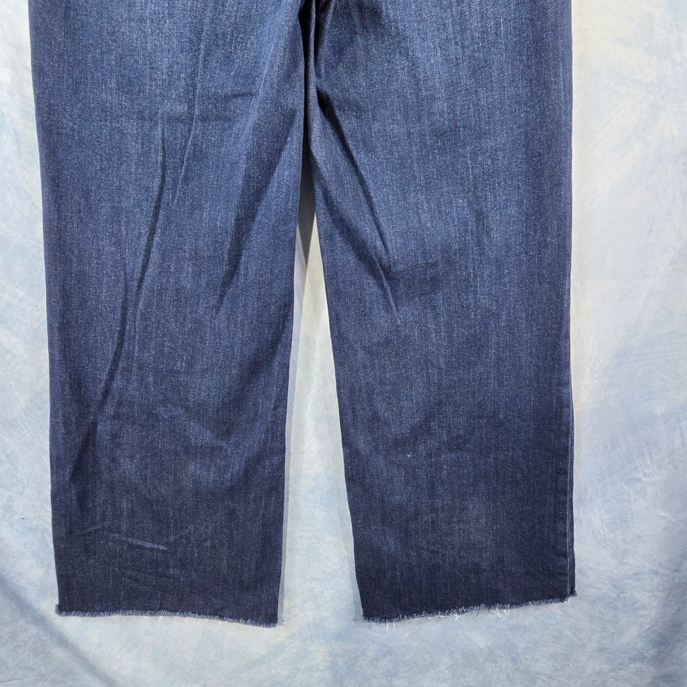 KUT from the Kloth Meg Fab Ab Wide Leg Jeans Blue Raw Hem Indigo Size 0‎ - Picture 7 of 8